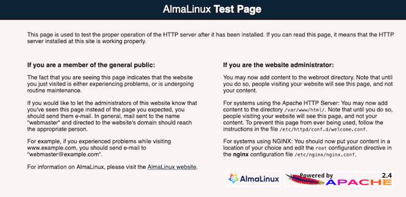 Pagina di Test di Apache