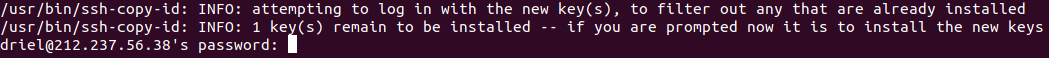 Password di accesso ssh