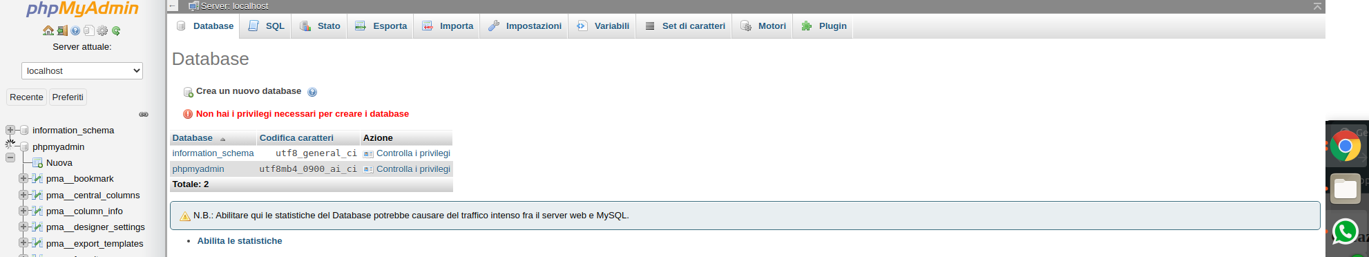 Creazione Database