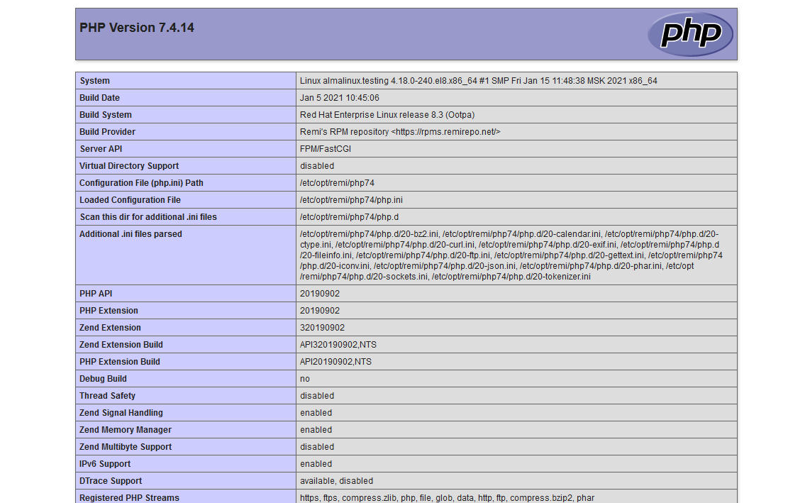 Informazioni PHP